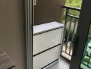 Balcony with storage unit