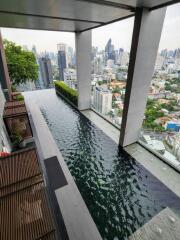 Swimming pool with city view