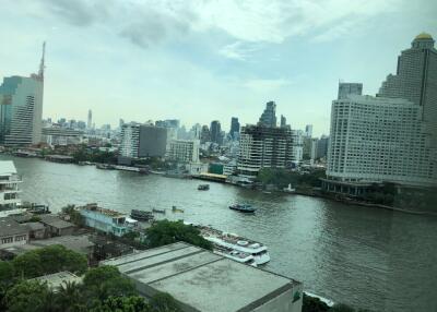 View of river with city skyline