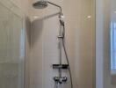 Bathroom with modern showerhead