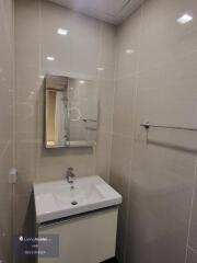 Modern bathroom with a sink and mirror