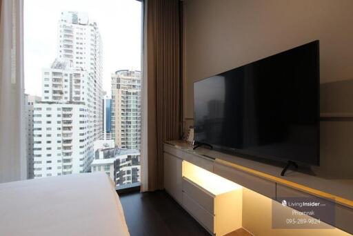 Modern bedroom with city view