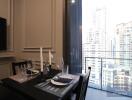 Dining area with city view