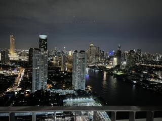 Night view of city skyline from high-rise building