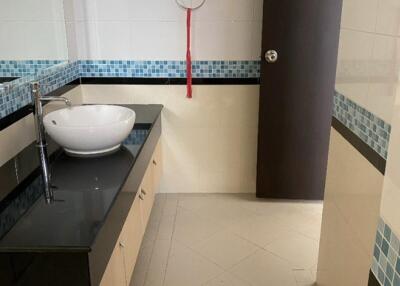 Modern bathroom with vanity and basin