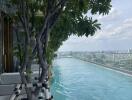 Rooftop infinity pool with city view