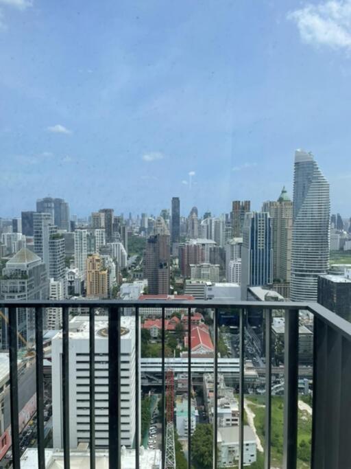 View from balcony showcasing the city skyline