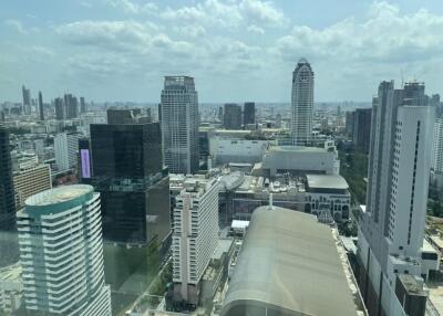 aerial view of urban high-rise buildings and skyline