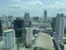 aerial view of urban high-rise buildings and skyline