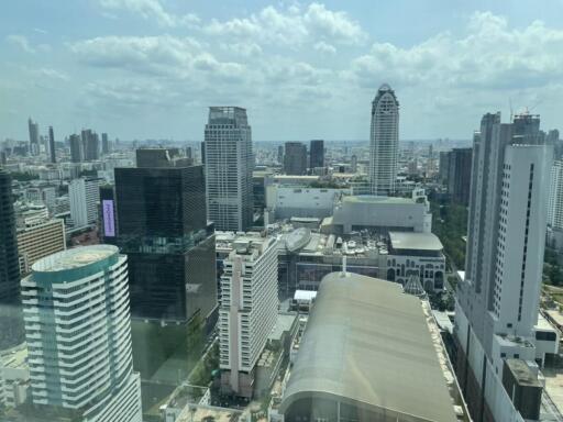 aerial view of urban high-rise buildings and skyline