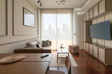 Modern living room with city view