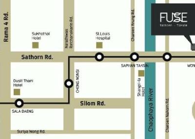 Map showing location of Fuse Sathorn-Taksin condominium