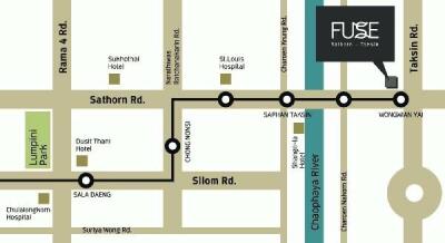 Map showing location of Fuse Sathorn-Taksin condominium