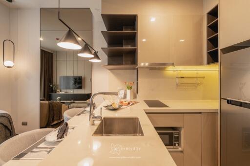 Modern kitchen with integrated appliances and contemporary design