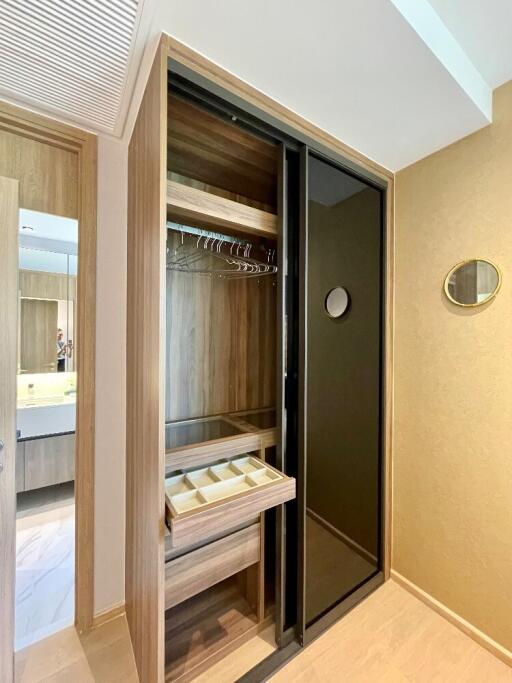 Bedroom closet with sliding doors