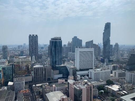 Skyline view of a cityscape with tall buildings