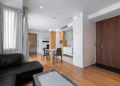 Modern living area with kitchen and dining space