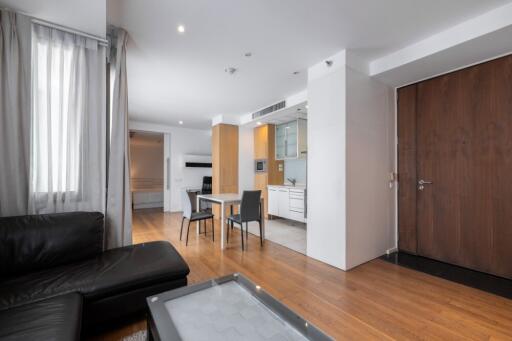 Modern living area with kitchen and dining space