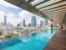 Rooftop swimming pool with city view