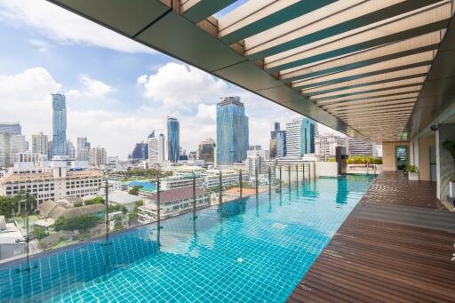 Rooftop swimming pool with city view