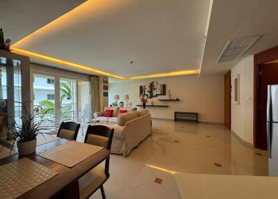 Spacious and modern living room with balcony access