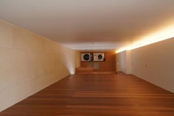 Spacious laundry room with built-in washer and dryer