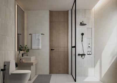 Modern bathroom with shower