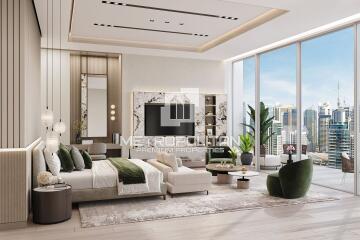 Elegant 1 Bed  Modern Finishes  Full Marina View