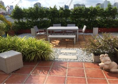 For Rent:  Penthouse with Private Rooftop Garden at Prime Mansion Phrom Sri