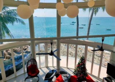 Spacious living room with ocean view