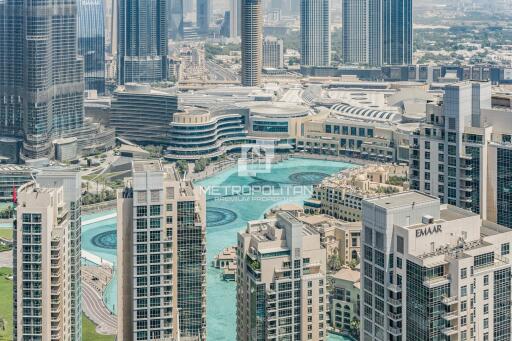 Full Fountain and Burj Khalifa View  High Floor