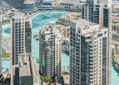 Full Fountain and Burj Khalifa View  High Floor