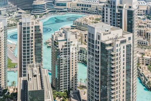 Full Fountain and Burj Khalifa View  High Floor