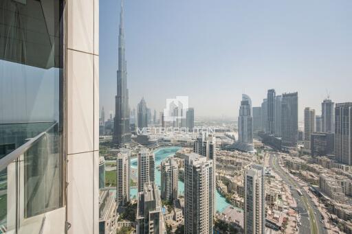 Full Fountain and Burj Khalifa View  High Floor