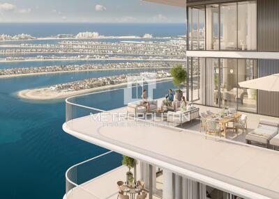 Sea, Marina and Dubai Eye views   High Floor