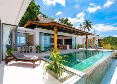 Seaview 4-Bedroom Pool Villa for Rent in Chaweng Noi, Koh Samui