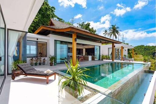 Seaview 4-Bedroom Pool Villa for Rent in Chaweng Noi, Koh Samui