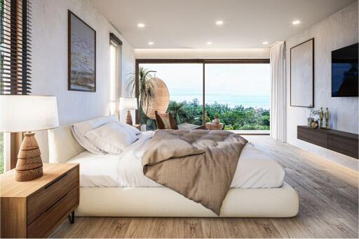 Seaview 2-bedroom Condo in Ang Thong, Samui. Few Mins to the Beach!