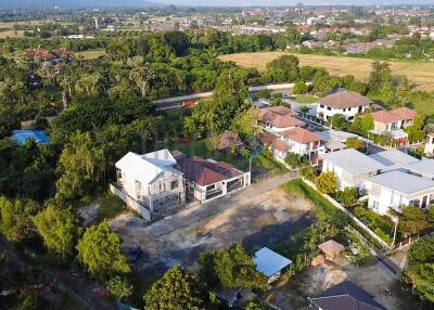 Aerial view of residential neighborhood