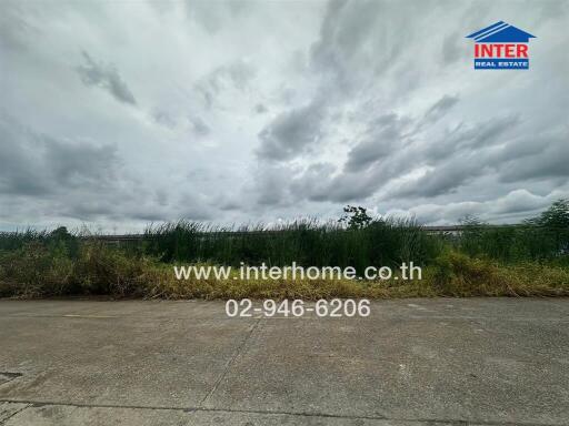 Vacant land with overcast sky