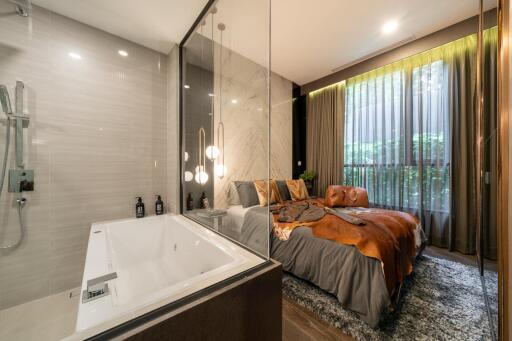 Modern bedroom with ensuite bathroom