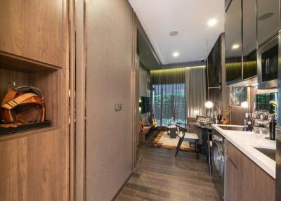 Modern kitchen with integrated living area