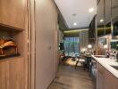 Modern kitchen with integrated living area