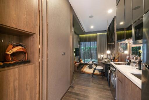 Modern kitchen with integrated living area