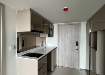 Modern kitchen with sleek cabinetry and integrated appliances