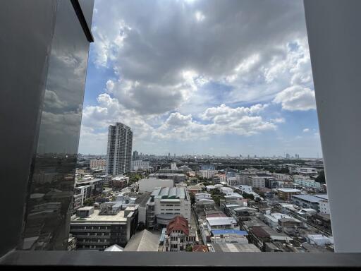 Cityscape view from window