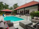 Outdoor patio with pool