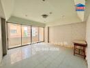 Spacious living room with balcony access