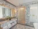 Luxurious bathroom with marble finish