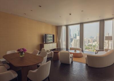 Spacious living room with city view